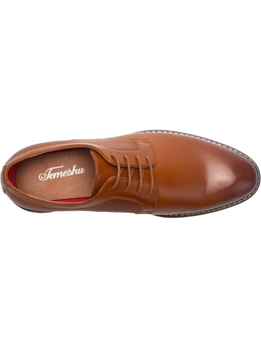Men's Brown Lace Up LaTeX Insoles Classic Oxford Business Formal Dress Shoes